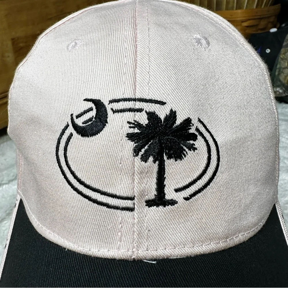 Triangle Sport Palm Tree Sunset Adjustable Baseball Cap Pink Black Women’s OS